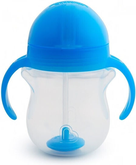 Munchkin Cănuță pentru Copii cu Mânere și Pai Click Lock din Plastic Albastru 207ml pentru 6m+