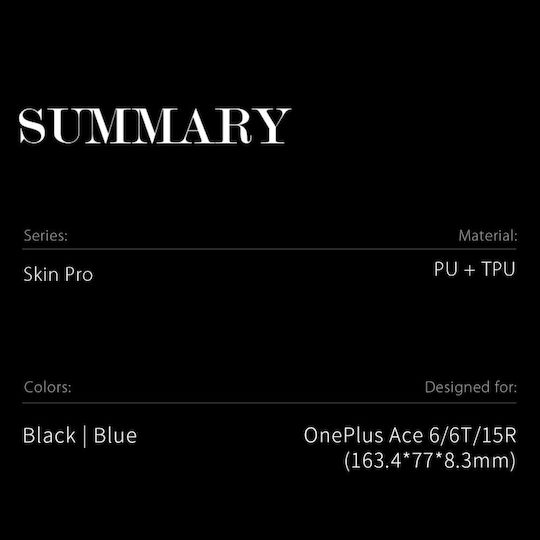 Θήκη Oneplus 15r 5g Dux Ducis Skin Pro Series Flip Πορτοφόλι Συνθετικό Δέρμα Pu Tpu Μαύρο Wallet Stand