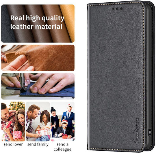 Xiaomi Redmi Note 15 Pro 5G Case Binfen Color Bf18 Flip Synthetic Leather PU TPU Black Wallet Stand