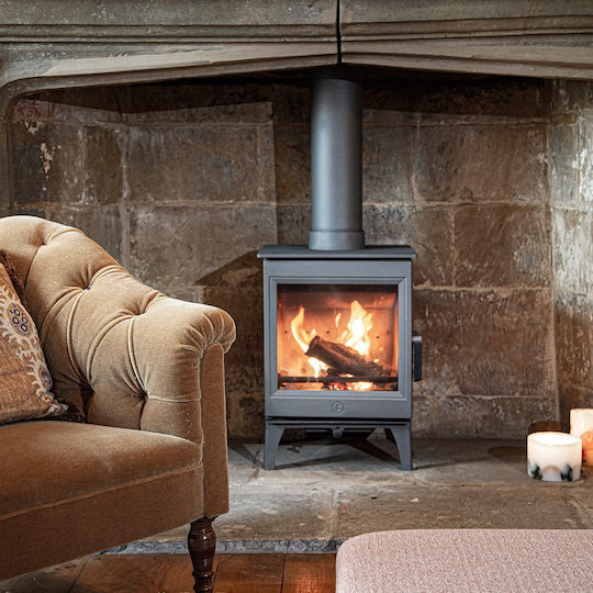 Charnwood Cranmore 5 Метална Дървена Печка 5kW Pewter
