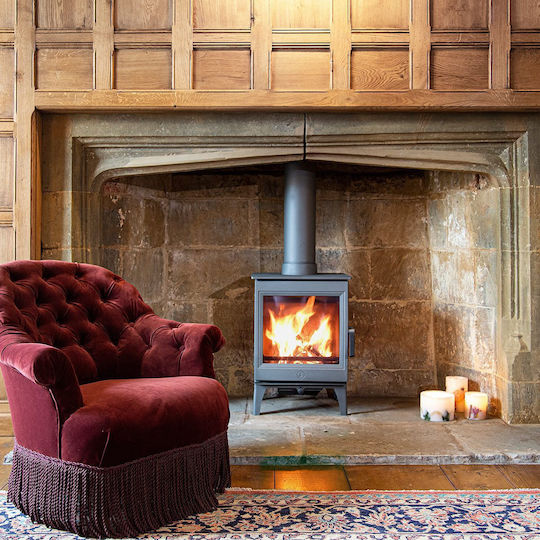 Charnwood Cranmore 5 Метална Дървена Печка 5kW Pewter