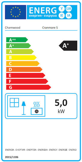 Charnwood Cranmore 5 Метална Дървена Печка 5kW Pewter