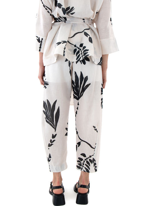 Moutaki Women's Fabric Trousers in Straight Leg Multi