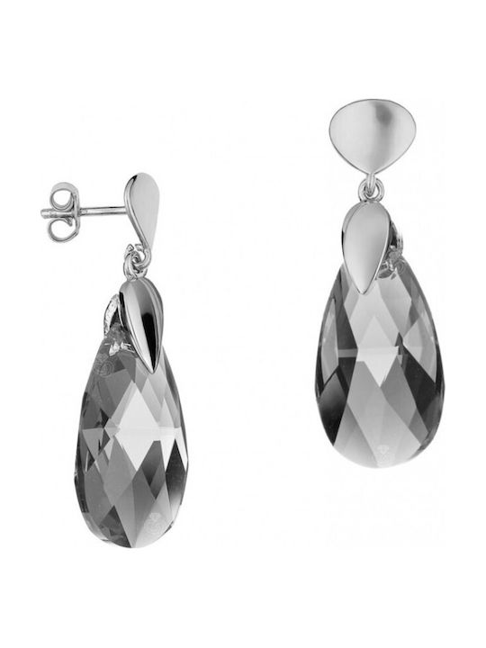 Verorama Silver Earrings with Gray Stones