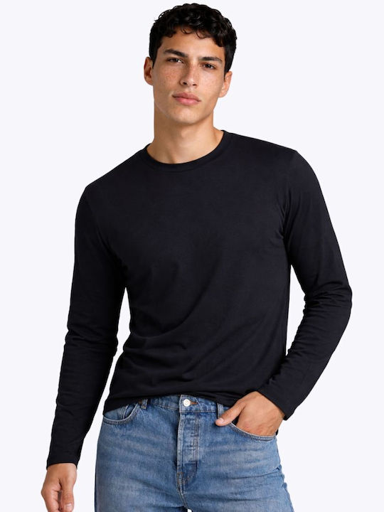 Langarm Herrenbluse Schwarz