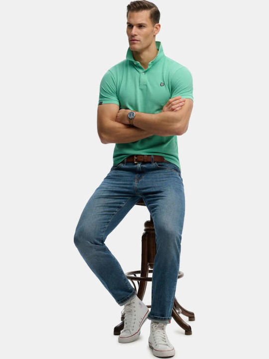 Superdry 'vintage Destroy' Polo Μπλούζα Πράσινη