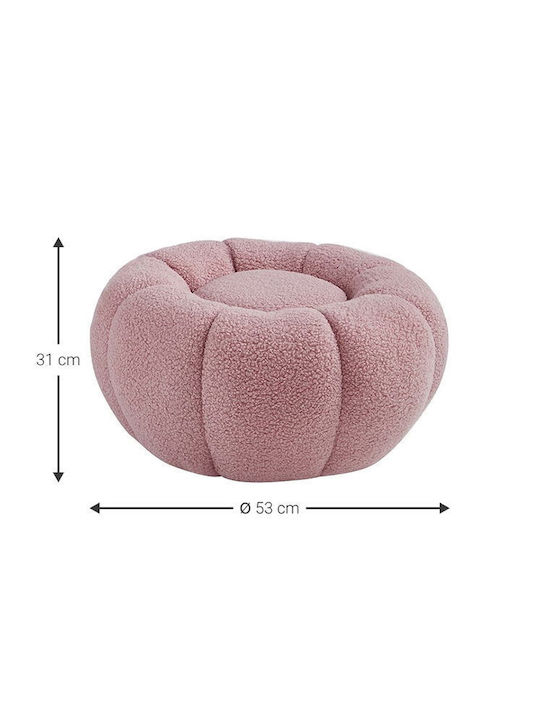 Swivel Armchair with Footstool Pink 95x95x65cm