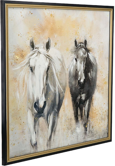 Artekko Segeltuch Vielseitiges Gemälde mit Schwarzem Rahmen 100x2,8x100 cm