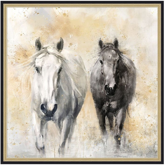 Artekko Segeltuch Vielseitiges Gemälde mit Schwarzem Rahmen 100x2,8x100 cm