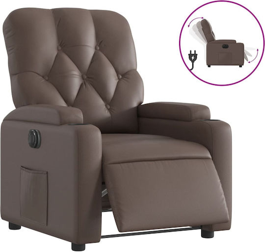 Relaxsessel mit Fußhocker aus Kunstleder Coffee 74x86.5x93.5cm