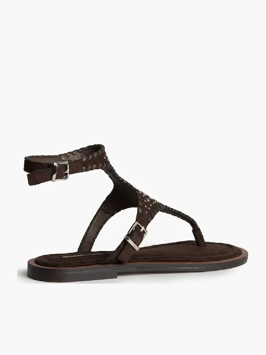 Flatforms Schwarze Damen Sandalen