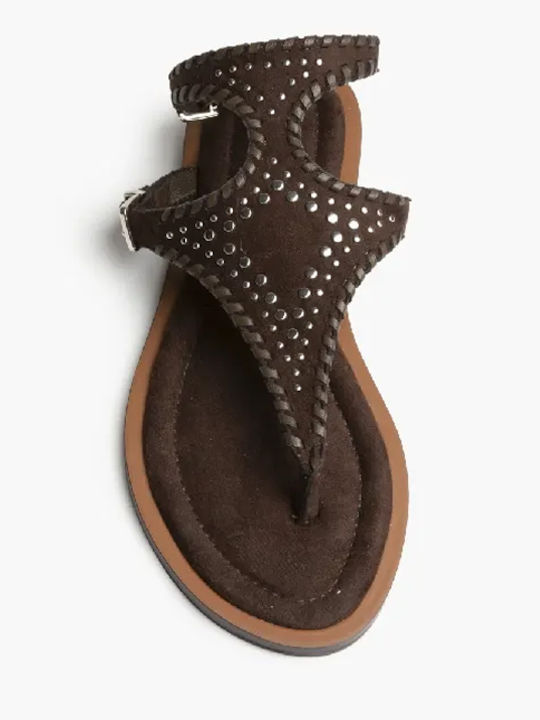 Flatforms Schwarze Damen Sandalen