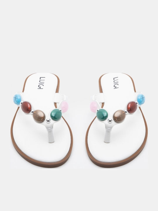 Women's White Flat Sandals