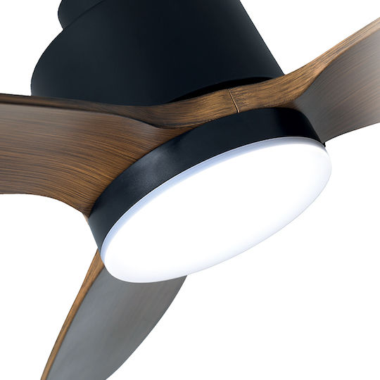 Life Solano Ceiling Fan 91cm with Light Wood-Black