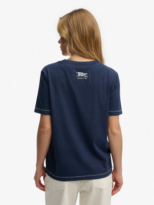 Superdry Heritage Дамска Тениска Синя
