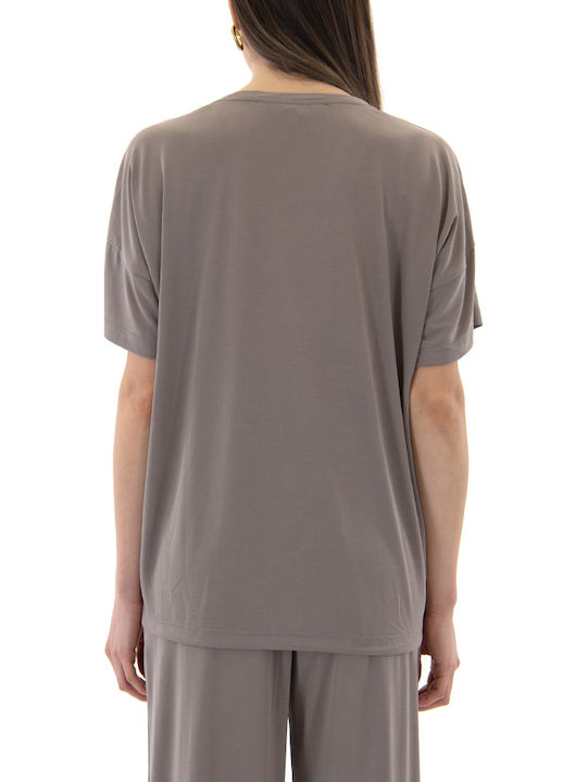 Black n Black T-Shirt Καφέ