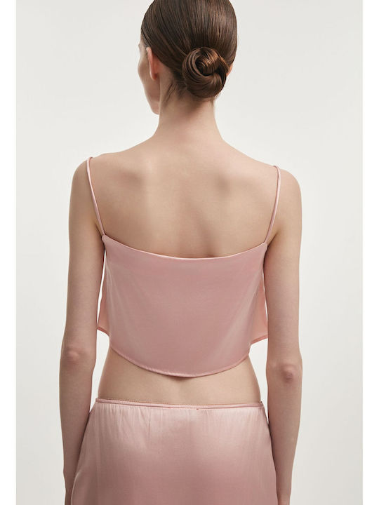 Women's Crop Top with Spaghetti Straps Pink