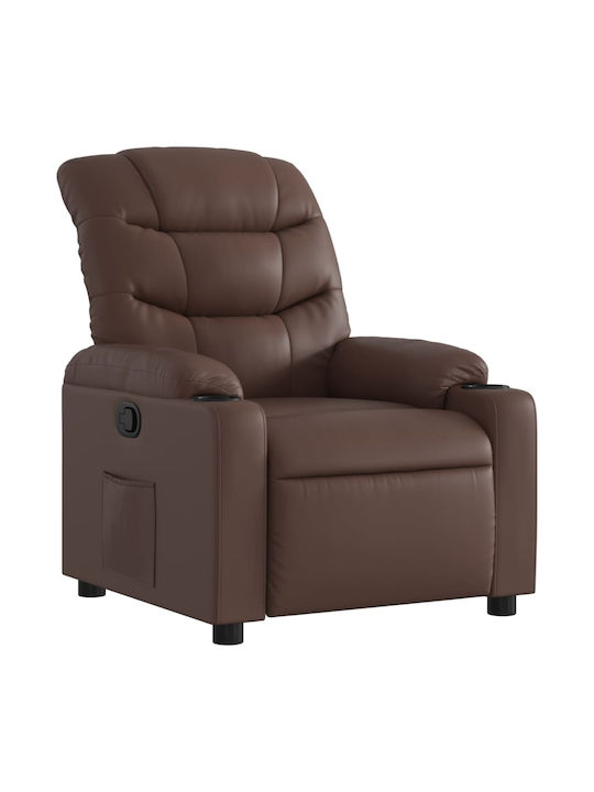 Relaxsessel mit Fußhocker aus Kunstleder Coffee 75.5x93x99.5cm