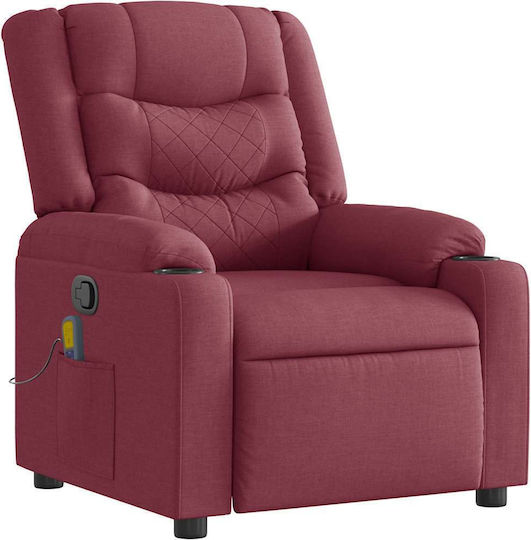 Relaxsessel Friseurwaschbecken mit Fußhocker Bordeaux 77x93x99cm