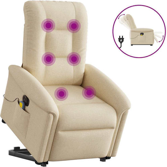 Relaxsessel Friseurwaschbecken mit Fußhocker Cream 77x91.5x96cm