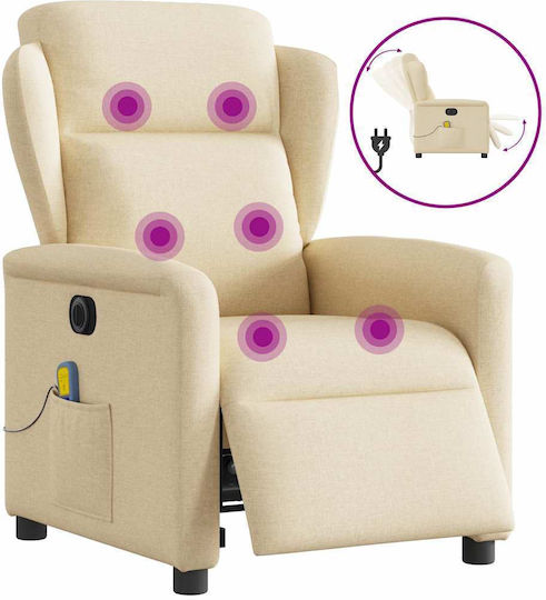 Relaxsessel Friseurwaschbecken mit Fußhocker Cream 78x95x100cm