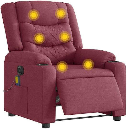 Relaxsessel Friseurwaschbecken mit Fußhocker Bordeaux 77x93x99cm