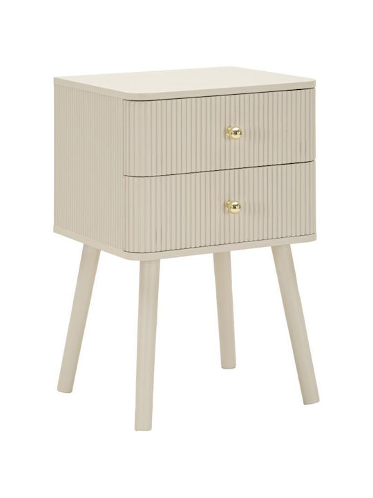 Wooden Ecru Bedside Table 59x34x37.5cm