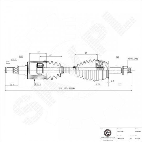 Ημιαξόνιο Nissan Navara Np300 Pathfinder Iii Εμπρός Αριστερό Δεξί 391005x20a