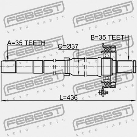 Right Half Transmission Shaft Ford Maverick Tm1 2001-2006 Eu 6l84-3k183-ea