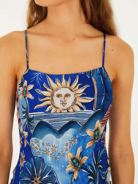 Καλοκαιρινό Maxi Φόρεμα Mystical Blue