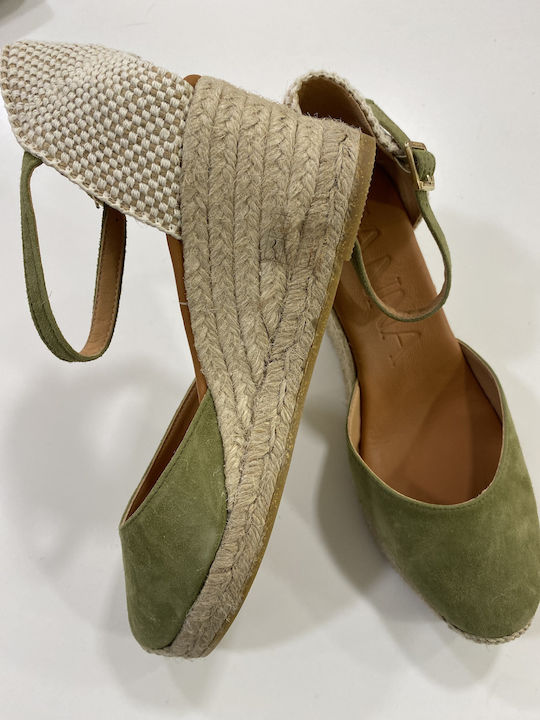 Damenplattformen Khaki