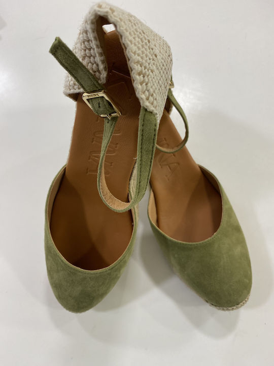 Damenplattformen Khaki