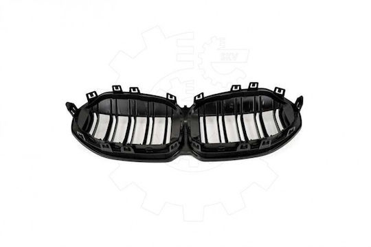 Full Left or Right Radiator Mask Double Stripe Black Gloss