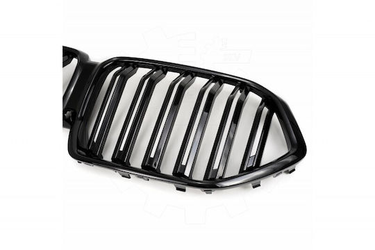 Mască Radiator BMW X6 G06 Set Stânga Sau Dreapta Dublă Bandă Neagră Lucioasă 51138745303