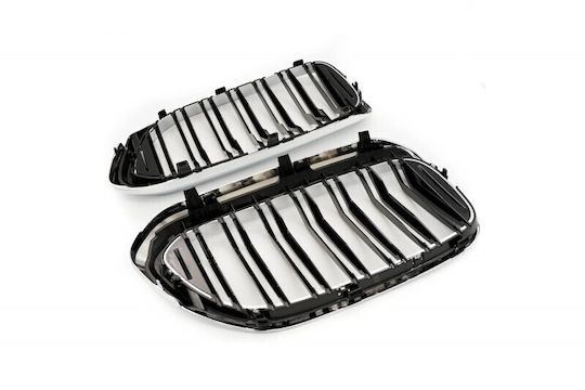 Double Stripe Black Chrome Engine Cover for BMW 5 G30