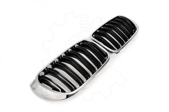 BMW X3 F25 Facelift Set Linke Oder Rechte Doppelstreifen Schwarzes Chrom Kühlergrillmaske