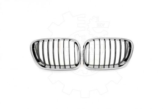 Bmw X5 E53 Radiator Mask Set Left or Right Single Stripe Black Chrome 51137113733