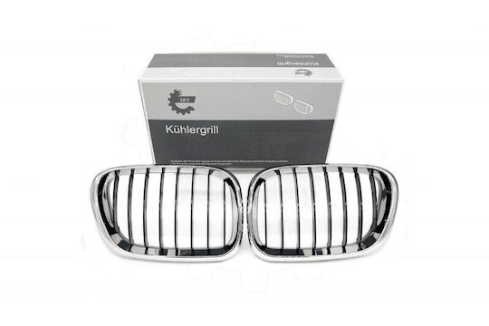 Bmw X5 E53 Radiator Mask Set Left or Right Single Stripe Black Chrome 51137113733