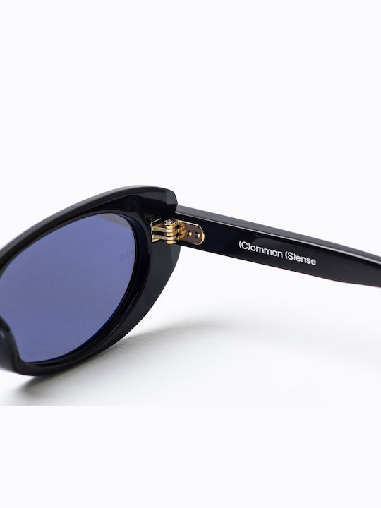Women's Sunglasses with Black Plastic Frame and Black Lens
