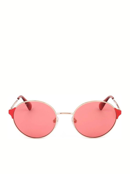 Damenträger Sonnenbrillen mit Gold Metallrahmen und Rosa Gläser
