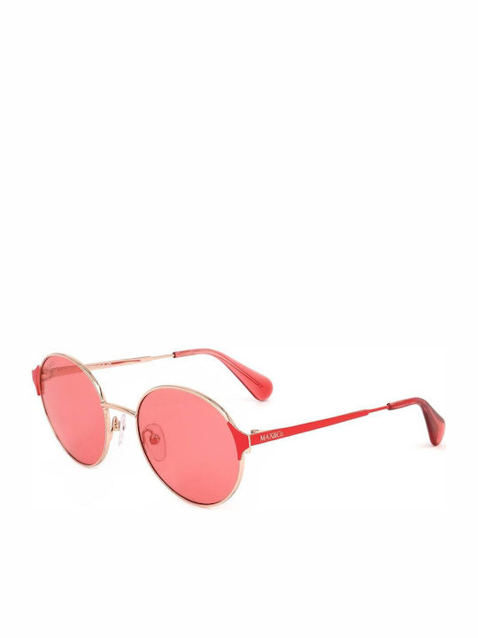 Damenträger Sonnenbrillen mit Gold Metallrahmen und Rosa Gläser