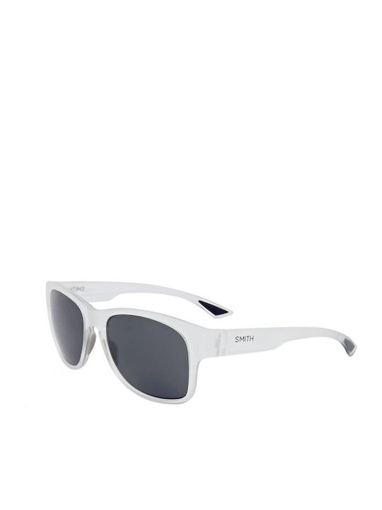 Smith Holiday Sunglasses with White Acetate Frame and Black Lenses