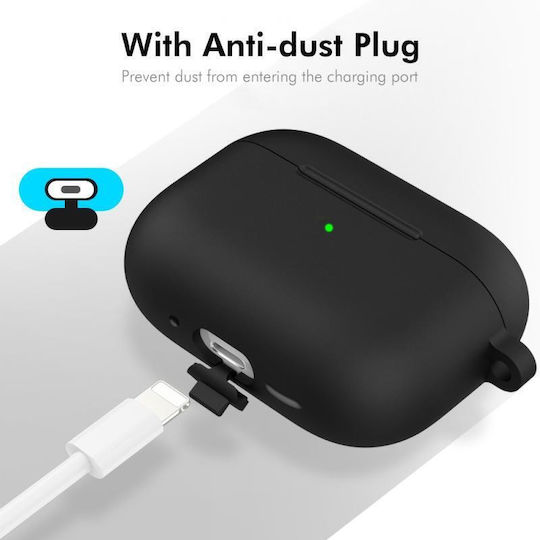 Θήκη Σιλικόνης με Γάντζο σε Μαύρο χρώμα για Apple AirPods 4
