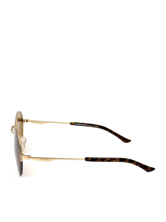 Smith Transporter Sonnenbrillen mit Gold Rahmen und Braun Linse