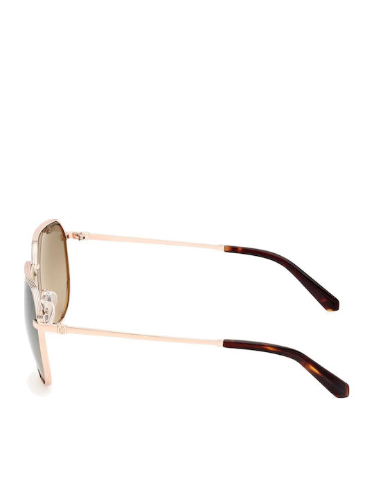 Guess Unisex Sonnenbrillen mit Goldenem Metallrahmen und Grünem Verlaufsfarben-Glas GU00089 28Q