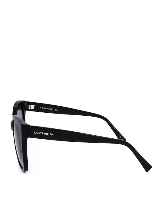 Karen Millen Women's Sunglasses with Black Plastic Frame and Black Gradient Lens KM5052-001