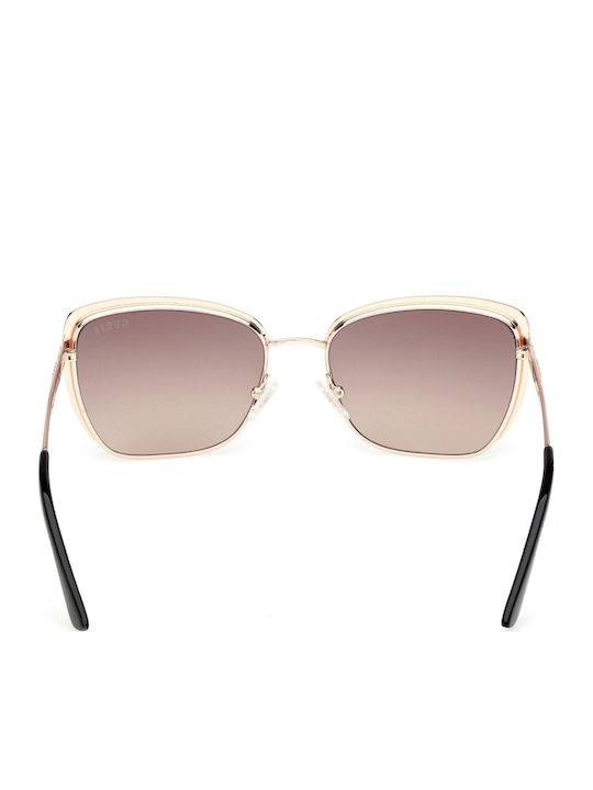Guess Women's Sunglasses with Gold Metallic Frame and Brown Gradient Lenses GU00218 28F
