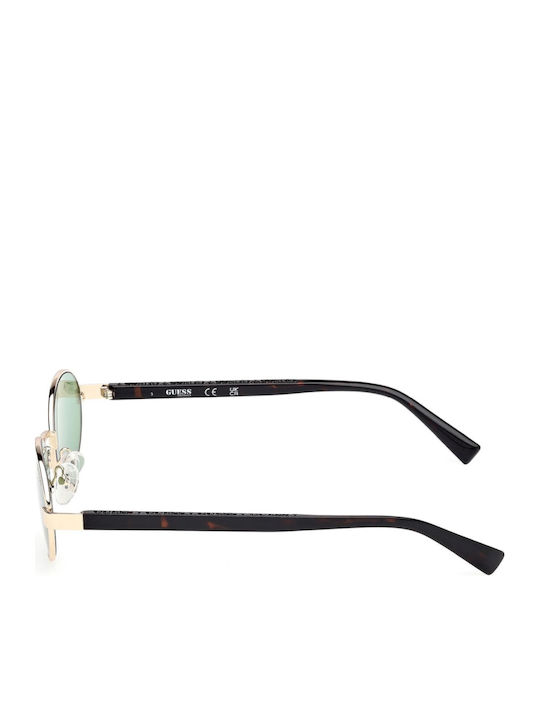 Guess Unisex Sunglasses with Gold Metal Frame and Green Lens GU00232 32N