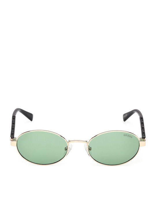 Guess Unisex Sunglasses with Gold Metal Frame and Green Lens GU00232 32N