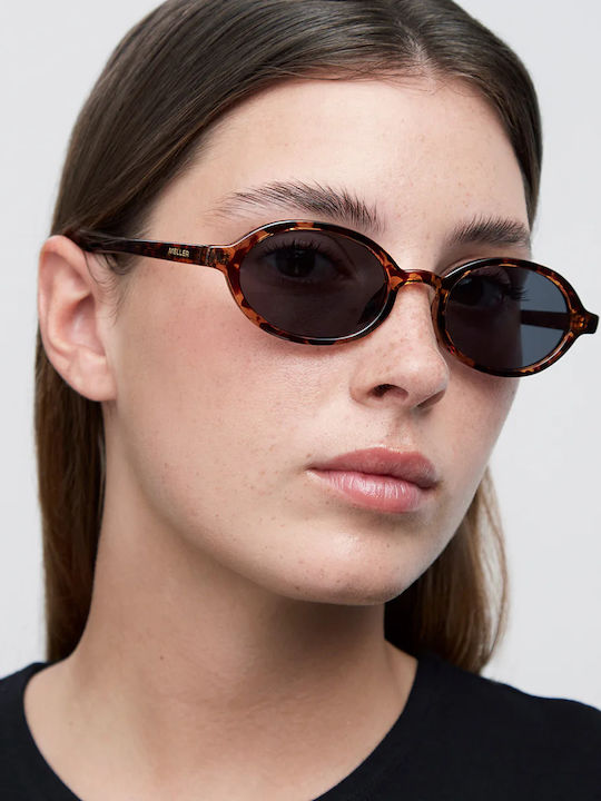 Meller Oba Unisex Sunglasses with Brown Tartaruga Horn-Rimmed Frame and Grey Lens OB-TIGCAR